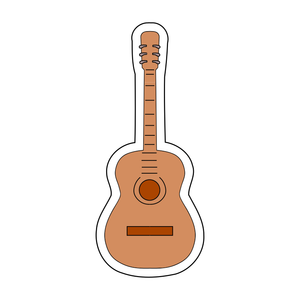 Acoustic guitar 2 cookie cutter and stamp