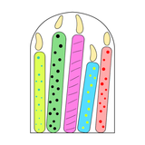 Candles cookie cutter and stamp