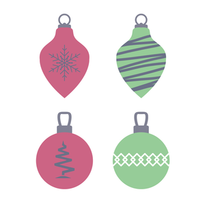 Christmas baubles ornaments cookie cutter and stamps