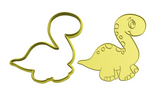 Cute dinosaur cookie cutter with stamp