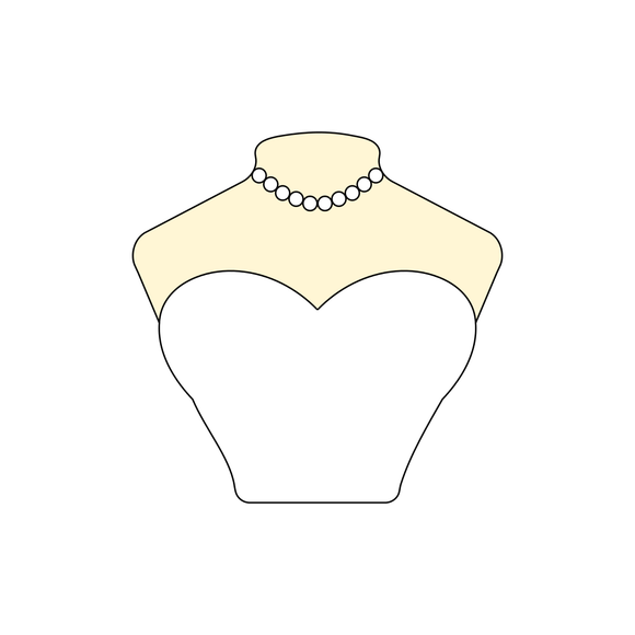 Dress bust cookie cutter with stamp