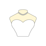 Dress bust cookie cutter with stamp