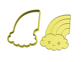 Half Rainbow with cloud cookie cutter and stamp