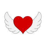 Flying heart with wings cookie cutter with stamp