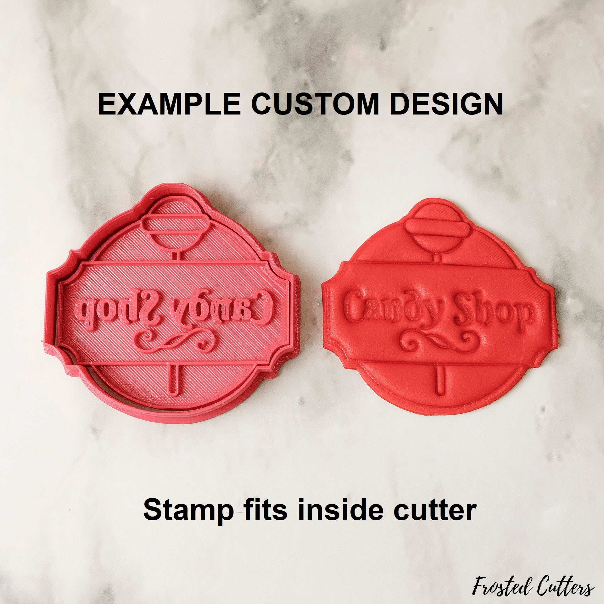 Custom Design Cookie Cutter with Stamp – Frosted Cutters