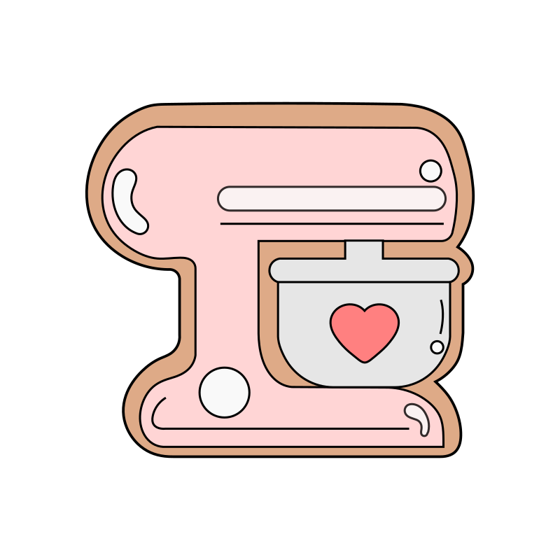 Stand mixer cookie cutter and stamp Frosted Cutters