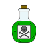 Poison bottle flask cookie cutter and stamp