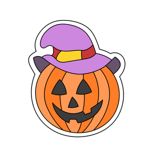 pumpkin with witch hat cookie cutter and stamp