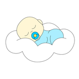 Sleeping baby on cloud cookie cutter and stamp