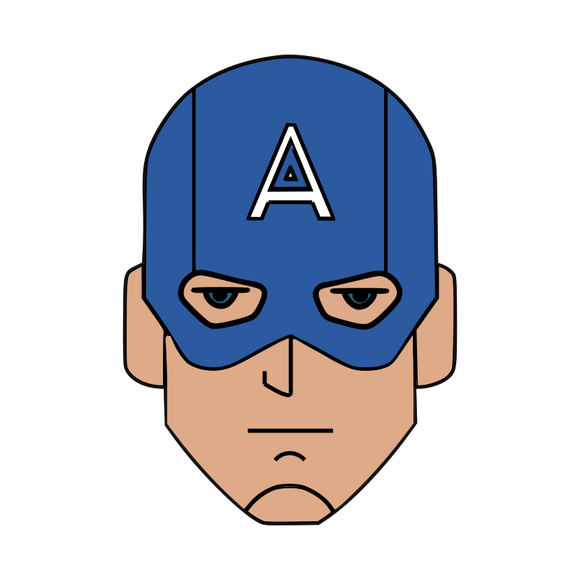 Captain America cookie cutter with stamp