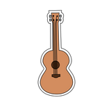 Acoustic guitar cookie cutter and stamp