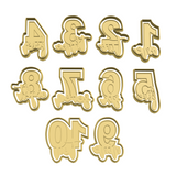 Numbers with writing (1-10) cookie cutter with stamp (Full Set)