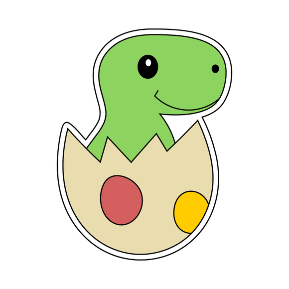 Baby egg dinosaur cookie cutter with stamp