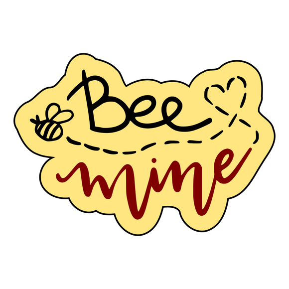 Bee mine lettering cookie cutter and stamp