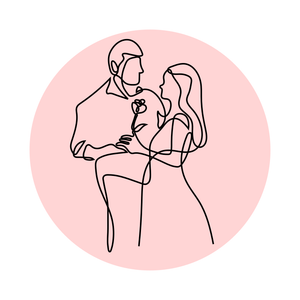 Bride and Groom line art stamp