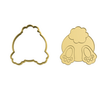 Bunny rabbit bottom cookie cutter and stamp