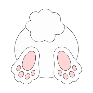 Bunny rabbit bottom cookie cutter and stamp