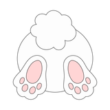 Bunny rabbit bottom cookie cutter and stamp