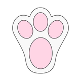 Bunny rabbit paw cookie cutter and stamp