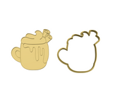 Pumpkin spice latte with cinnamon cookie cutter and stamp