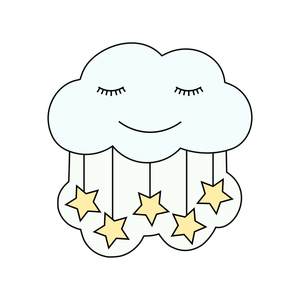 Cloud with hanging stars cookie cutter and stamp