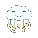 Cloud with hanging stars cookie cutter and stamp