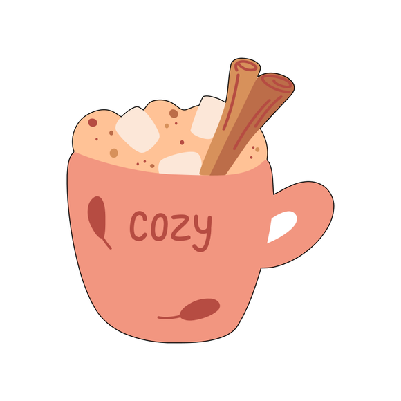 Autumn cinnamon cozy hot drink mug