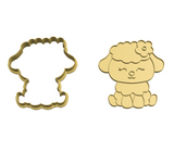 Cute lamb sheep cookie cutter with stamp