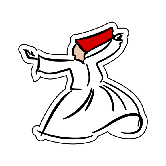 Darwish Sufi dancer cookie cutter with stamp