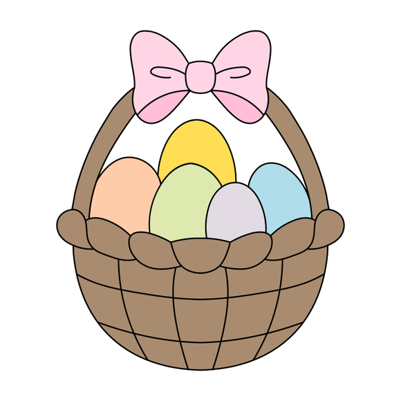 Easter eggs basket cookie cutter and stamp