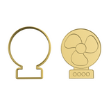 Desk fan cookie cutter and stamp