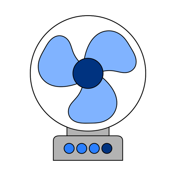 Desk fan cookie cutter and stamp