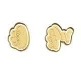 Floral M O M (MOM) letters cookie cutters and stamps (set of 2)