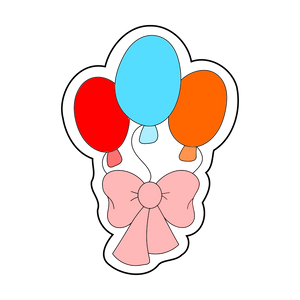 Balloons with ribbon cookie cutter with stamp