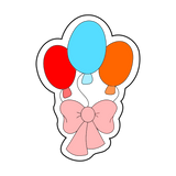 Balloons with ribbon cookie cutter with stamp