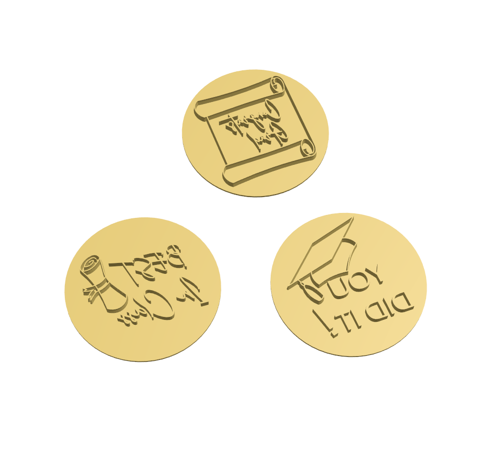 Graduation lettering stamp set (set of 3) – Frosted Cutters