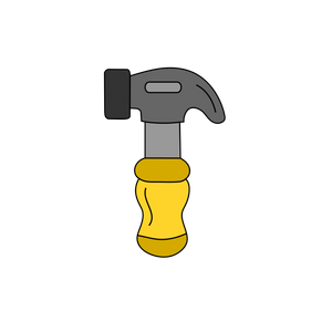 Hammer cookie cutter with stamp