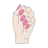 Hand with nails cutter and stamp