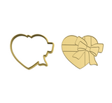 Heart-shaped gift cookie cutter with stamp