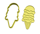 Icecream with 3 scoops cookie cutter with stamp