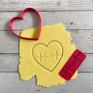 Love heart pulse stamp with matching heart cutter