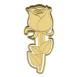 Rose flower with stem 2 cookie cutter and stamp