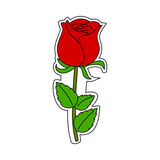 Rose flower with stem 2 cookie cutter and stamp