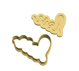 Love calligraphy cookie cutter with debosser