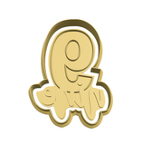 Number 9 (nine) with writing cookie cutter and stamp