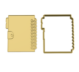Spiral binding school notebook cookie cutter and stamp