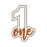 Number 1 (one) with writing cookie cutter and stamp