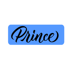 Prince calligraphy lettering cookie cutter and stamp
