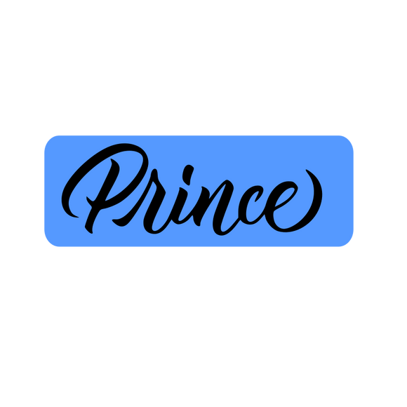 Prince calligraphy lettering cookie cutter and stamp – Frosted Cutters