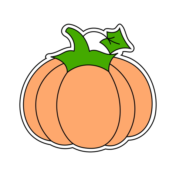 Pumpkin with leaf cookie cutter and stamp